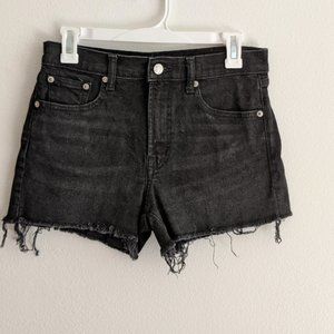 Gap Black High Waisted High Rise Denim Frayed Jean Shorts Size 26/2